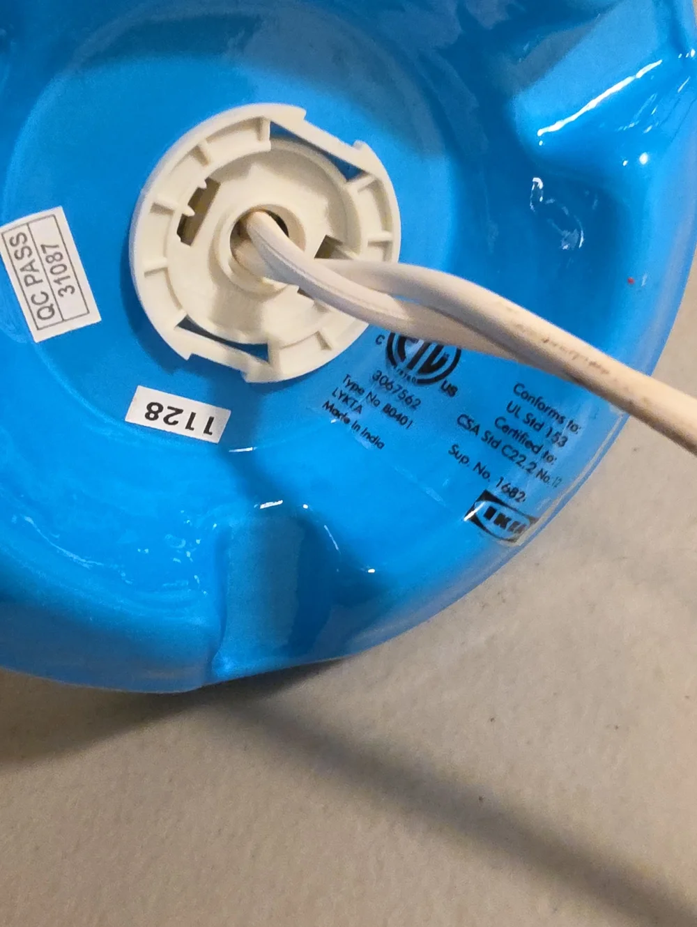 Ikea vintage Teal Blue Table Lamp